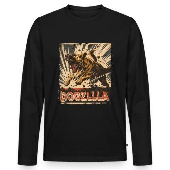 German Shepherd Dogzilla - Men's Premium Organic Long Sleeve Shirt - black - Front - Nico (187cm)