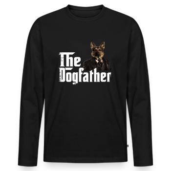 German Shepherd Dad - Men's Premium Organic Long Sleeve Shirt - black - Front - Nico (187cm)