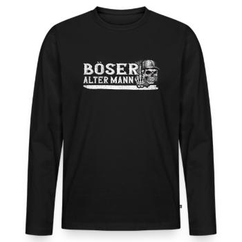 Evil Old Man Skull - Men's Premium Organic Long Sleeve Shirt - black - Front - Nico (187cm)