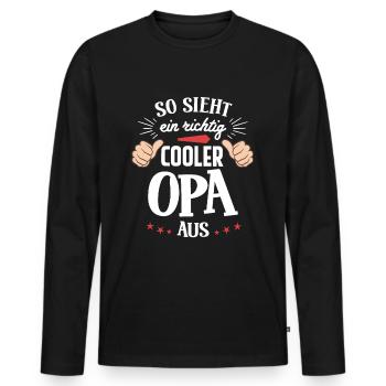 Spruch Bester Opa Großvater - Männer Premium Bio Langarmshirt - Schwarz - Vorne - Nico (187cm)