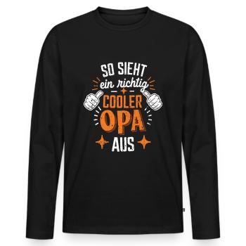 Spruch Bester Opa Großvater - Männer Premium Bio Langarmshirt - Schwarz - Vorne - Nico (187cm)