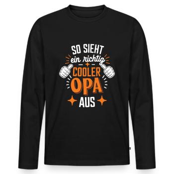 Spruch Bester Opa Großvater - Männer Premium Bio Langarmshirt - Schwarz - Vorne - Nico (187cm)