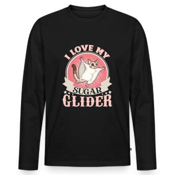 sucre, planeur, planeurs, amour, mignon, - T-shirt manches longues Premium bio Homme - noir - Devant - Nico (187cm)