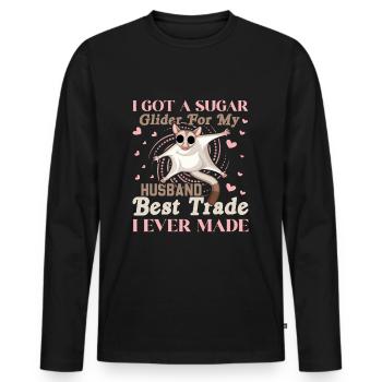 sucre, planeur, planeurs, amour, mignon, - T-shirt manches longues Premium bio Homme - noir - Devant - Nico (187cm)