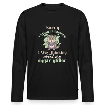 sucre, planeur, planeurs, amour, mignon, - T-shirt manches longues Premium bio Homme - noir - Devant - Nico (187cm)