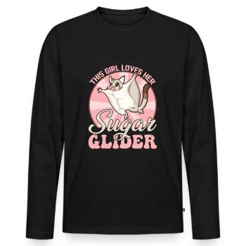 sucre, planeur, planeurs, amour, mignon, - T-shirt manches longues Premium bio Homme - noir - Devant - Nico (187cm)