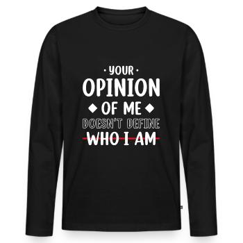 Motivational, Journal, Daily, Anniversary, - Männer Premium Bio Langarmshirt - Schwarz - Vorne - Nico (187cm)