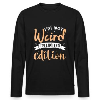 Étrange, drôle, limité : Explorez l’unique - T-shirt manches longues Premium bio Homme - noir - Devant - Nico (187cm)