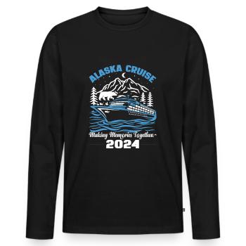 Aventure en Alaska - Équipement de voyage de groupe assorti - T-shirt manches longues Premium bio Homme - noir - Devant - Nico (187cm)