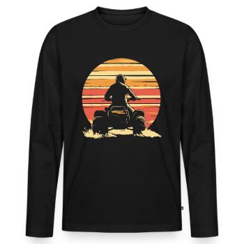 Quad quad bike vintage sunset - Men's Premium Organic Long Sleeve Shirt - black - Front - Nico (187cm)