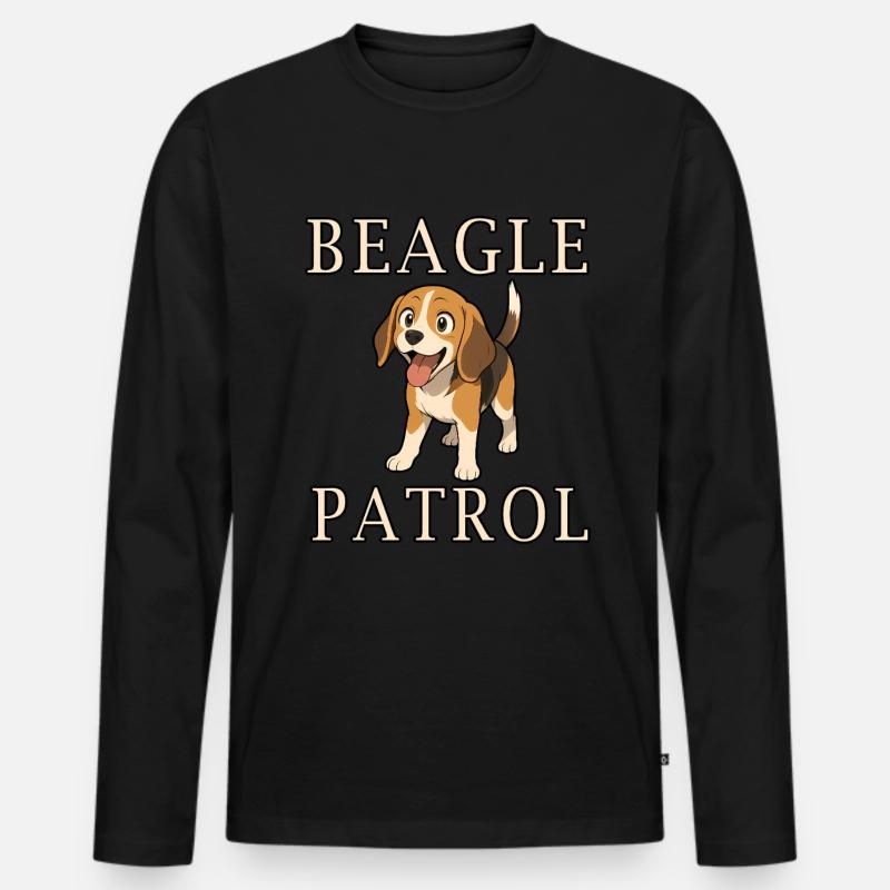 Beagle Patrol - Männer Premium Bio Langarmshirt - Schwarz
