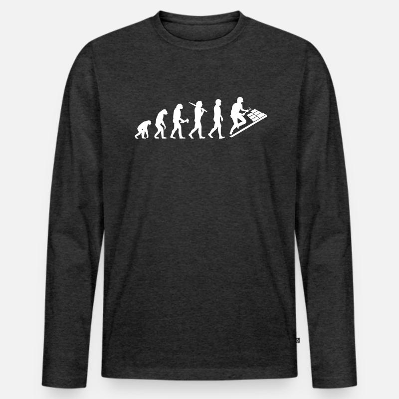 Dachdecker Dachklempner Evolution Geschenk Männer Premium Bio Langarmshirt