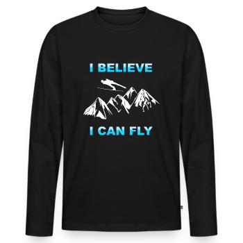ski jumping - Men's Premium Organic Long Sleeve Shirt - black - Front - Nico (187cm)