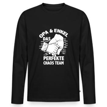 Opa und Enkel - Das perfekte chaos team - Männer Premium Bio Langarmshirt - Schwarz - Vorne - Nico (187cm)