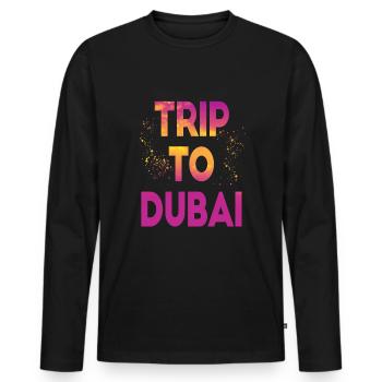 Voyage à Dubaï - T-shirt manches longues Premium bio Homme - noir - Devant - Nico (187cm)