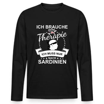Sardinien Flagge Sardische Fahne Keine Therapie - Männer Premium Bio Langarmshirt - Schwarz - Vorne - Nico (187cm)