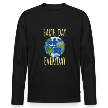Earth Day Tag Erde Our Earth unsere Erde Planet - Men's Premium Organic Long Sleeve Shirt - black - Front - Nico (187cm)