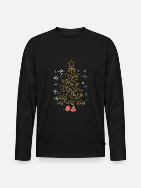 Gamer Christmas tree video games - Men's Premium Organic Long Sleeve Shirt - black