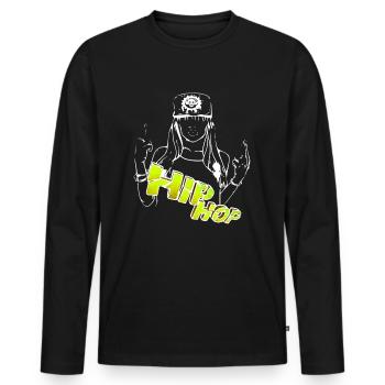 Rappeur Breakdance Hip Hop - T-shirt manches longues Premium bio Homme - noir - Devant - Nico (187cm)