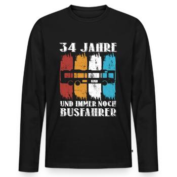 Busfahrer Busfahren Beruf 34 Geburtstag Spruch - Männer Premium Bio Langarmshirt - Schwarz - Vorne - Nico (187cm)