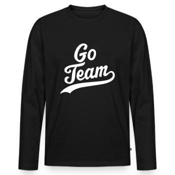 Équipe Go - T-shirt manches longues Premium bio Homme - noir - Devant - Nico (187cm)