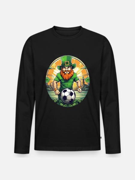St. Patrick's Day Shamrock Football - Men's Premium Organic Long Sleeve Shirt - black