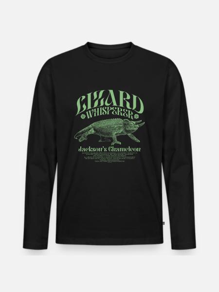 Jackson's Chameleon Lizard Whisperer - Men's Premium Organic Long Sleeve Shirt - black