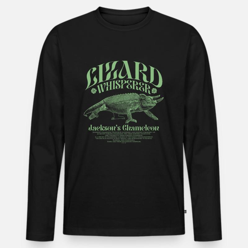 Jackson's Chamäleon Echsenflüsterer - Männer Premium Bio Langarmshirt - Schwarz