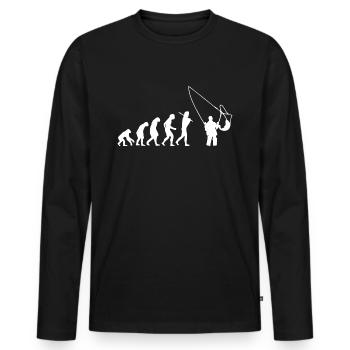 Pêcheur pêcheur cadeau pêche pêche ange brochet - T-shirt manches longues Premium bio Homme - noir - Devant - Nico (187cm)