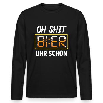 Lustig Bier Sprüche Geschenk Biertrinker Party Fun - Männer Premium Bio Langarmshirt - Schwarz - Vorne - Nico (187cm)