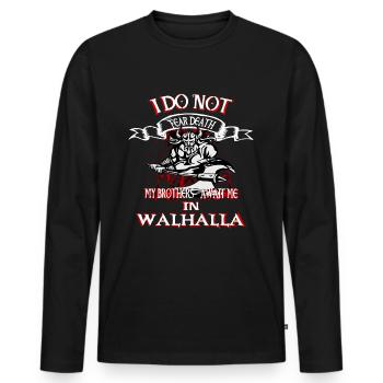 Guerrier viking Odin Valhalla Nordic - T-shirt manches longues Premium bio Homme - noir - Devant - Nico (187cm)