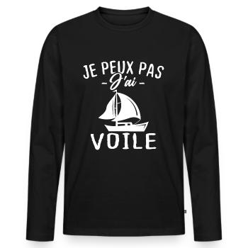 Je Peux Pas J'ai Voile - T-shirt manches longues Premium bio Homme - noir - Devant - Nico (187cm)