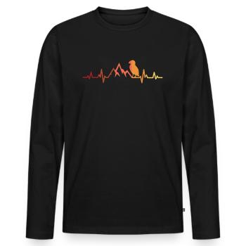 Papageitaucher Herzschlag Puffin Papageientaucher - Männer Premium Bio Langarmshirt - Schwarz - Vorne - Nico (187cm)