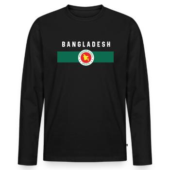 Bangladesch - Fahne und Wappen - Männer Premium Bio Langarmshirt - Schwarz - Vorne - Nico (187cm)