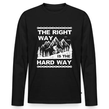 mountain bike, hard way, bike, bicycle, mountains - Men's Premium Organic Long Sleeve Shirt - black - Front - Nico (187cm)