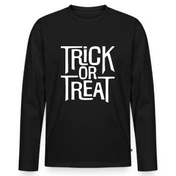 Trick Or Treat - Men's Premium Organic Long Sleeve Shirt - black - Front - Nico (187cm)