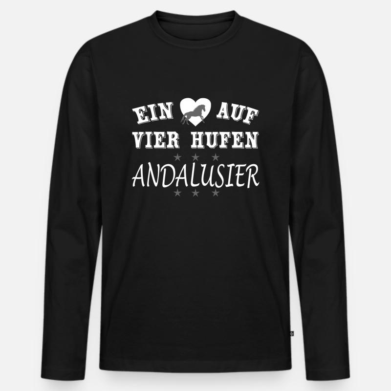 Andalusier - Männer Premium Bio Langarmshirt - Schwarz