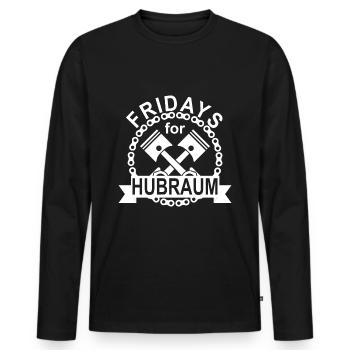 Fridays for Hubraum Parodie Freiheit Auto Motor - Männer Premium Bio Langarmshirt - Schwarz - Vorne - Nico (187cm)