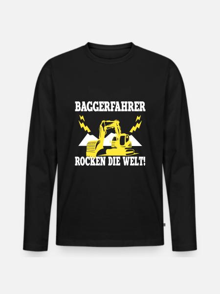 Baggerfahrer Rocken die Welt! Bagger Baggerführer - Männer Premium Bio Langarmshirt - Schwarz