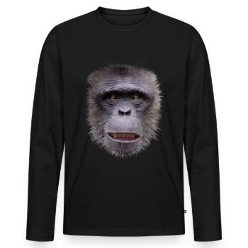 Monkey face costume funny animal monkey gift - Men's Premium Organic Long Sleeve Shirt - black - Front - Nico (187cm)