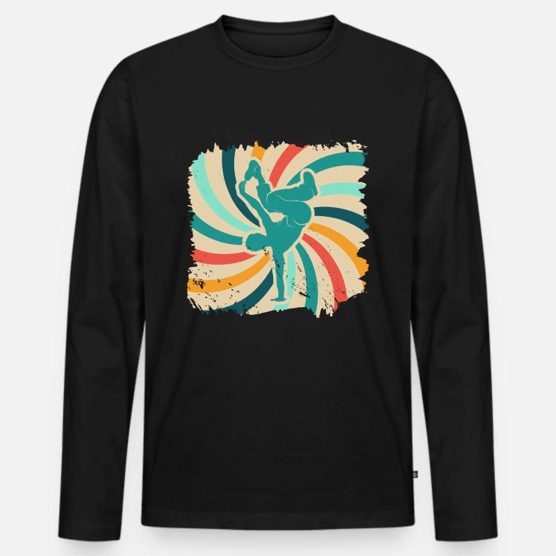 Breakdance - Männer Premium Bio Langarmshirt - Schwarz