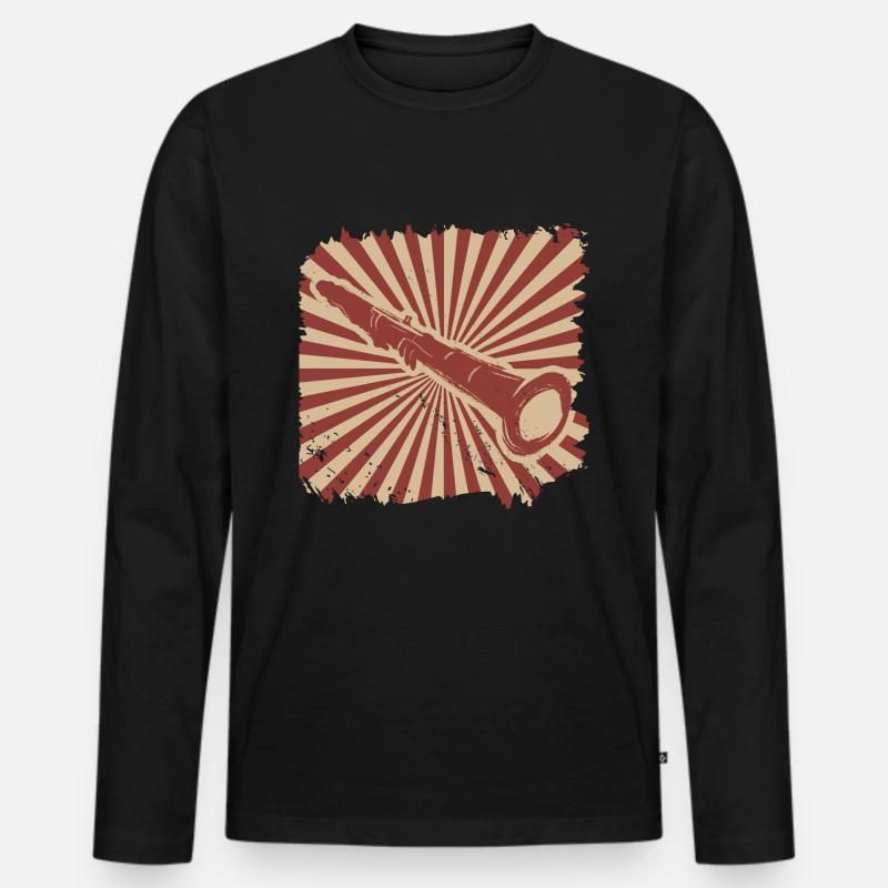 Klarinette - Männer Premium Bio Langarmshirt - Schwarz