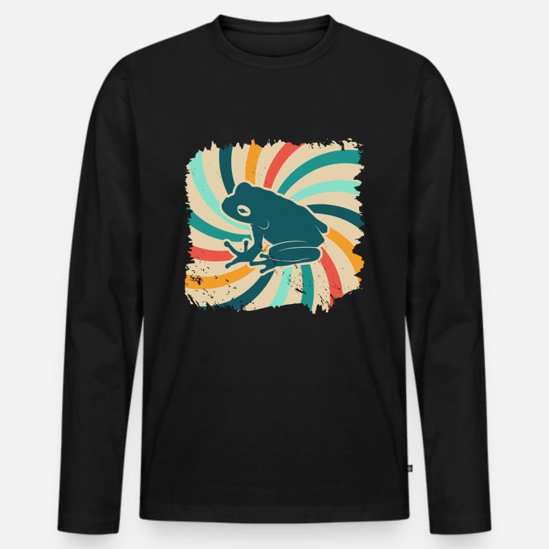 Frosch - Männer Premium Bio Langarmshirt - Schwarz
