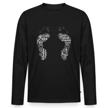 Füße Zeh Fuß freund Mensch Shirt - Männer Premium Bio Langarmshirt - Schwarz - Vorne - Nico (187cm)