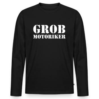Grobmotoriker - Männer Premium Bio Langarmshirt - Schwarz - Vorne - Nico (187cm)