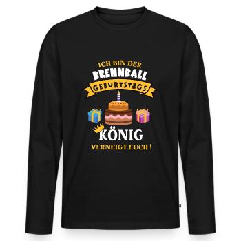 Brennball König Geburtstag Spieler Trainer Geb - Männer Premium Bio Langarmshirt - Schwarz - Vorne - Nico (187cm)