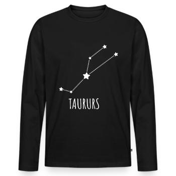 star sign Taurus - Men's Premium Organic Long Sleeve Shirt - black - Front - Nico (187cm)
