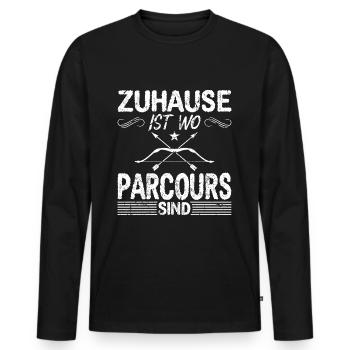 Bogenschießen 3D Parcours Bogensport Bogenjagd - Männer Premium Bio Langarmshirt - Schwarz - Vorne - Nico (187cm)