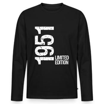 Édition limitée de 1951 - T-shirt manches longues Premium bio Homme - noir - Devant - Nico (187cm)