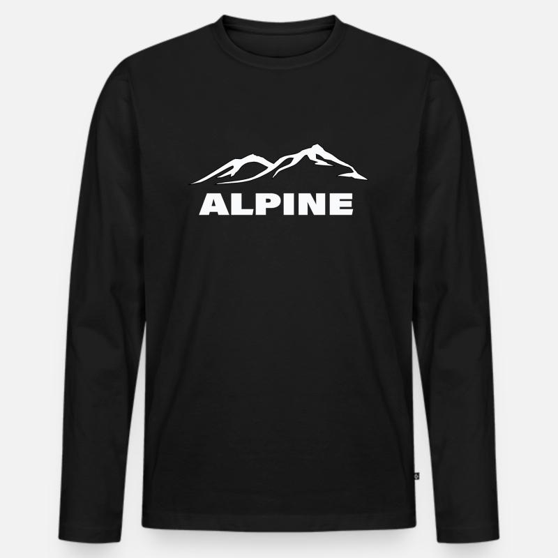ALPINE - Männer Premium Bio Langarmshirt - Schwarz
